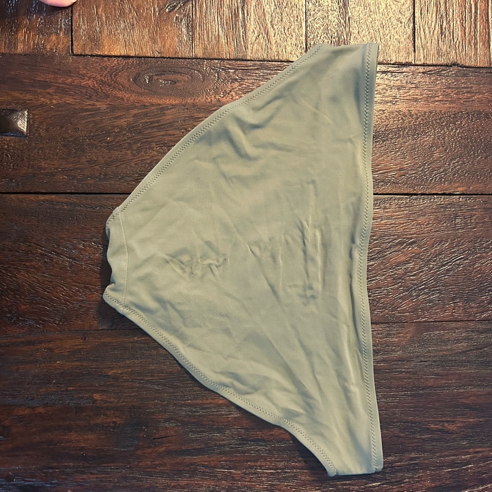 Aerie Wide Strap Scoop Top with Full Coverage Bottoms- Olive Green Bikini - Picture 7 of 12